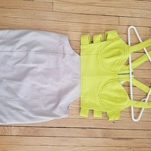 Nasty gal lime and tan bodycon cutout dress